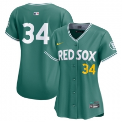 Women Boston Red Sox 34 David Ortiz Green 2025 City Connect Limited Stitched Baseball Jersey