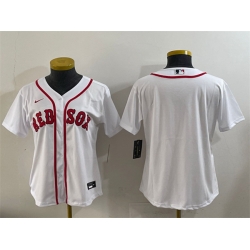 Women Boston Red Sox Blank White Cool Base Stitched Jersey