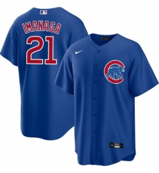 Men Chicago Cubs 21 Sh u014Dta Imanaga Blue Cool Base Stitched Baseball Jersey