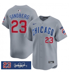 Men Chicago Cubs 23 Ryne Sandberg Gray 27Ryne Sandberg Tribute 27 Vapor Limited V3 Stitched Baseball Jersey Men Chicago Cubs 23 Ryne Sandberg Gray 27Ryne Sandberg Tribute 27 Vapor Limited V3 Stitched Baseball Jersey