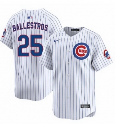 Men Chicago Cubs 25 Moises ballesteros White Cool Base Stitched Baseball Jersey Men Chicago Cubs 25 Moises ballesteros White Cool Base Stitched Baseball Jersey