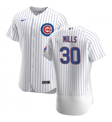 Men Chicago Cubs 30 Alec Mills Men Nike White Home 2020 Flex Base Player Jersey