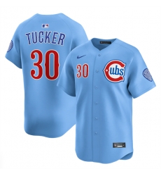 Men Chicago Cubs 30 Kyle Tucker Blue 2024 25 2nd Alternate Limited Stitched Baseball Jersey