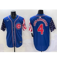 Men Chicago Cubs 4 Pete Crow Armstrong Royal 2025 Independence Day Vapor Premier Limited Stitched Baseball Jersey Men Chicago Cubs 4 Pete Crow Armstrong Royal 2025 Independence Day Vapor Premier Limited Stitched Baseball Jersey
