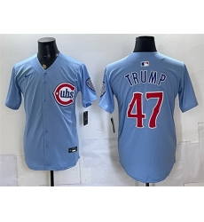Men Chicago Cubs  47 Trump Blue 2026 2nd Alternate Limited Stitched Baseball Jersey