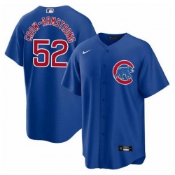 Men Chicago Cubs 52 Pete Crow Armstrong Blue 2024 Cool Base Stitched Baseball Jersey