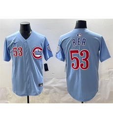 Men Chicago Cubs 53 Colin Rea Blue 2024 25 2nd Alternate Limited Stitched Baseball Jersey Men Chicago Cubs 53 Colin Rea Blue 2024 25 2nd Alternate Limited Stitched Baseball Jersey