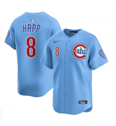 Men Chicago Cubs 8 Ian Happ Blue 2024 25 2nd Alternate Limited Stitched Baseball Jersey