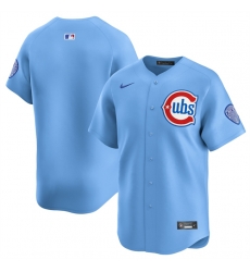 Men Chicago Cubs Blank Blue 2024 25 2nd Alternate Limited Stitched Baseball Jersey