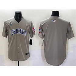 Men Chicago Cubs Blank Grey Limited Stitched Baseball Jersey