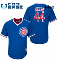 Mens Majestic Chicago Cubs 44 Anthony Rizzo Replica Royal Blue Cooperstown MLB Jersey