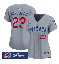 Women Chicago Cubs 23 Ryne Sandberg Gray Ryne Sandberg Tribute Vapor Limited V3 Stitched Baseball Jersey Women Chicago Cubs 23 Ryne Sandberg Gray Ryne Sandberg Tribute Vapor Limited V3 Stitched Baseball Jersey