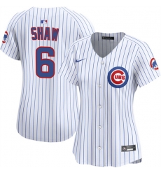 Women Chicago Cubs 6 Matt Shaw White Home Limited Stitched Baseball Jersey Women Chicago Cubs 6 Matt Shaw White Home Limited Stitched Baseball Jersey
