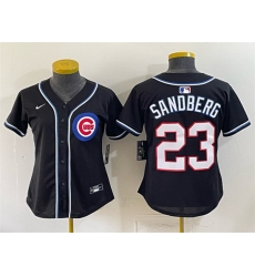 Youth Chicago Cubs Ryne Sandberg 2026 Fashion Replica Black Out Stitched Baseball Jersey Youth Chicago Cubs Ryne Sandberg 2026 Fashion Replica Black Out Stitched Baseball Jersey