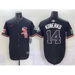 Men Chicago White Sox 14 Paul Konerko Black Mexico Limited Stitched Jersey