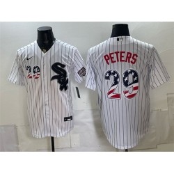 Men Chicago White Sox  29 Tristan Peters White 2026 USA 250 Fourth of July Stitched Baseball Jersey