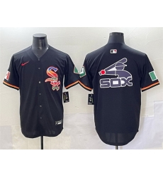Men Chicago White Sox Team Big Logo Black Mexico Limited Stitched Jersey 003 Men Chicago White Sox Team Big Logo Black Mexico Limited Stitched Jersey 003