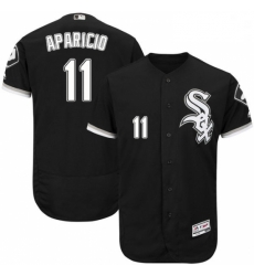 Mens Majestic Chicago White Sox 11 Luis Aparicio Black Flexbase Authentic Collection MLB Jersey