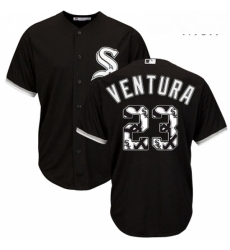 Mens Majestic Chicago White Sox 23 Robin Ventura Authentic Black Team Logo Fashion Cool Base MLB Jersey