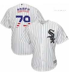 Mens Majestic Chicago White Sox 79 Jose Abreu Authentic White USA Flag Fashion MLB Jersey