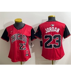 Women Chicago White Sox 23 Michael Jordan Red Black 2025 City Connect Limited Stitched Baseball Jersey Women Chicago White Sox 23 Michael Jordan Red Black 2025 City Connect Limited Stitched Baseball Jersey