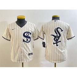 Youth Chicago White Sox Cream Team Big Logo Stitched Jersey 01