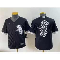 Youth Chicago White Sox Team Big Logo Black Stitched Baseball Jersey