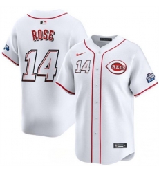 Men Cincinnati Reds 14 Pete Rose White 2025 Speedway Classic Home Limited Stitched Baseball Jersey Men Cincinnati Reds 14 Pete Rose White 2025 Speedway Classic Home Limited Stitched Baseball Jersey