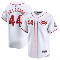 Men Cincinnati Reds 44 Elly De La Cruz White Home Limited Stitched Baseball Jersey