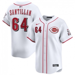 Men Cincinnati Reds Nike White Home Limited Custom Jersey Santillan Tony 64