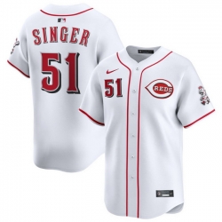Men Cincinnati Reds Nike White Home Limited Custom Jersey Singer Brady 51