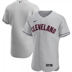 Men Cleveland Indians Men Nike Gray Road 2020 Flex Base Official Team MLB Jersey