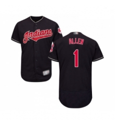 Mens Cleveland Indians 1 Greg Allen Navy Blue Alternate Flex Base Authentic Collection Baseball Jersey