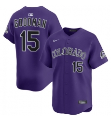 Men Colorado Rockies 15 Hunter Goodman Purple Limited Stitched Baseball Jersey Men Colorado Rockies 15 Hunter Goodman Purple Limited Stitched Baseball Jersey