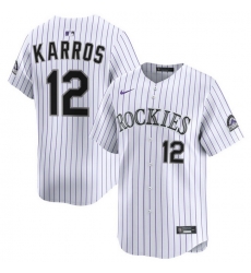 Men Colorado Rockies Nike White Alternate Limited Jersey Karros Kyle 12
