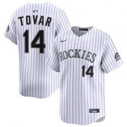 Men Colorado Rockies Nike White Alternate Limited Jersey Tovar Ezequiel 14