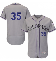 Mens Majestic Colorado Rockies 35 Chad Bettis Grey Flexbase Authentic Collection MLB Jersey