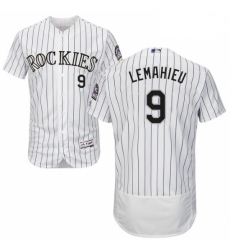 Mens Majestic Colorado Rockies 9 DJ LeMahieu White Home Flex Base Authentic Collection MLB Jersey