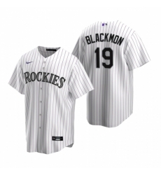 Mens Nike Colorado Rockies 19 Charlie Blackmon White Home Stitched Baseball Jerse