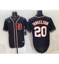 Men Detroit Tigers 20 Spencer Torkelson Black 2026 Fashion Replica Black Out Stitched Baseball Jersey Men Detroit Tigers 20 Spencer Torkelson Black 2026 Fashion Replica Black Out Stitched Baseball Jersey