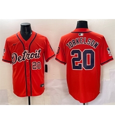 Men Detroit Tigers 20 Spencer Torkelson Orange With Patch Vapor Premier Limited Stitched Baseball Jersey Men Detroit Tigers 20 Spencer Torkelson Orange With Patch Vapor Premier Limited Stitched Baseball Jersey