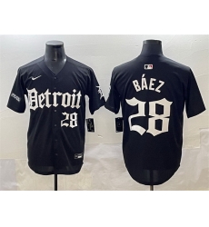 Men Detroit Tigers 28 Javier B E1ez Black 27Motor Gothic Edition 27 Vapor Premier Limited Stitched Baseball Jersey Men Detroit Tigers 28 Javier B E1ez Black 27Motor Gothic Edition 27 Vapor Premier Limited Stitched Baseball Jersey