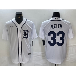 Men Detroit Tigers 33 Colt Keith White 2024 Home Limited Stitched Baseball Jersey