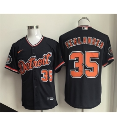 Men Detroit Tigers  35 Justin Verlander Black 2026 Cool Base Stitched Baseball Jersey