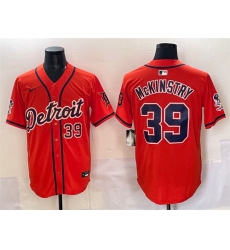 Men Detroit Tigers 39 Zach McKinstry Orange With Patch Vapor Premier Limited Stitched Baseball Jersey