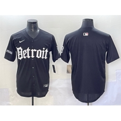 Men Detroit Tigers Blank Black  27Motor Gothic Edition 27 Vapor Premier Limited Stitched Baseball Jersey