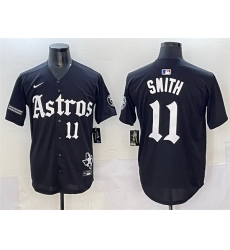 Men Houston Astros 11 Cam Smith Black Gothic  27Houston Born Barrio Raised 27 Limited Stitched Baseball Jersey