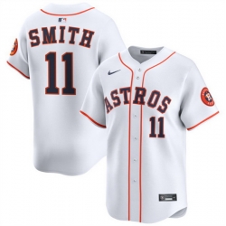 Men Houston Astros 11 Cam Smith White 2025 Home Limited Stitched Baseball Jersey