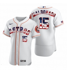 Men Houston Astros 15 Carlos Beltran Men Nike White Fluttering USA Flag Limited Edition Flex Base MLB Jersey