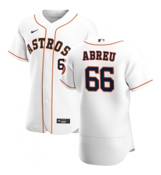 Men Houston Astros 66 Bryan Abreu Men Nike White Home 2020 Flex Base Player MLB Jersey